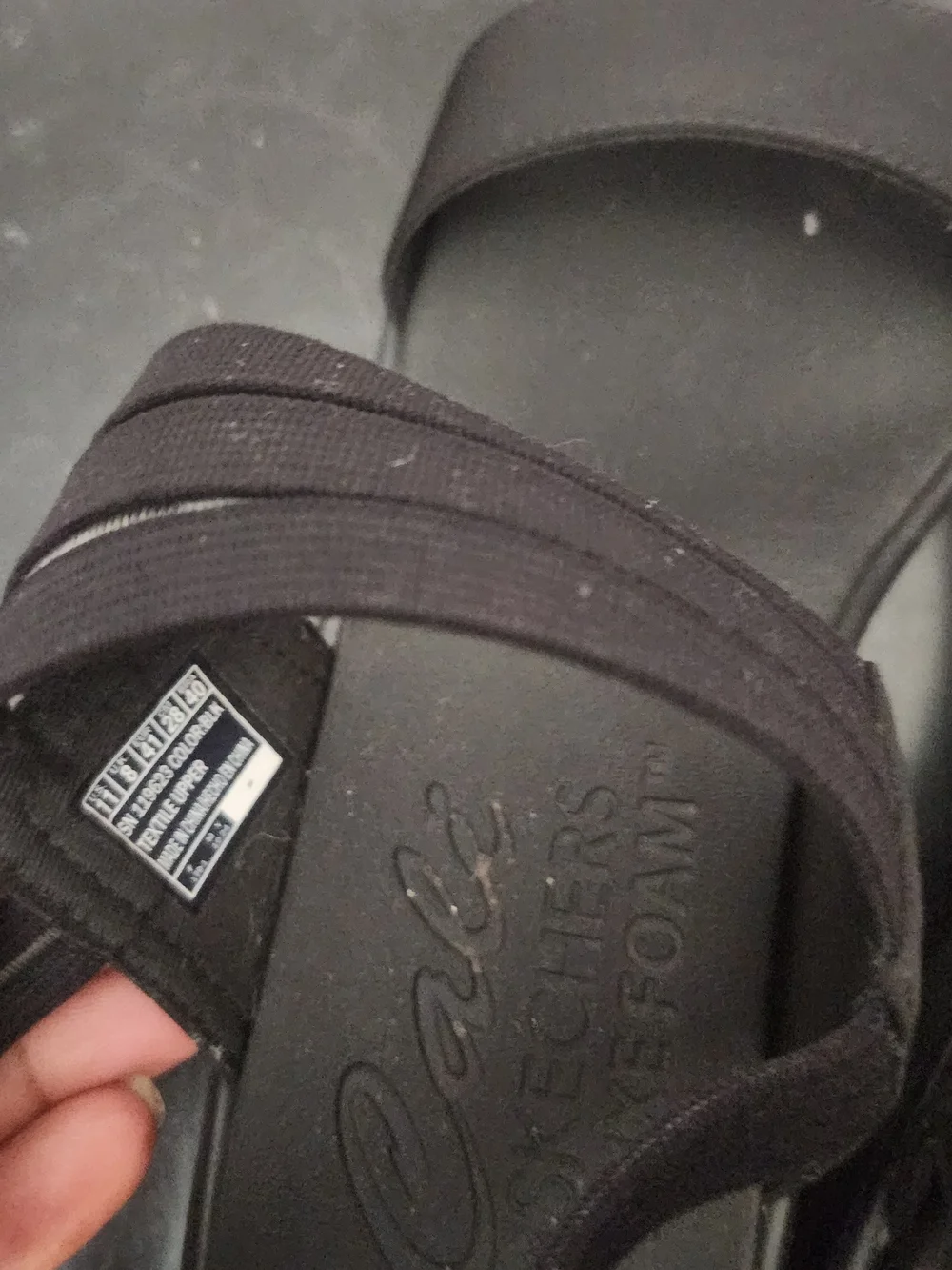 Skechers Women’s Black Elastic-Strap Wedge Sandals